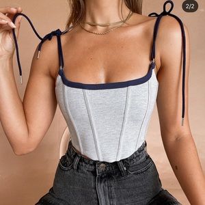 Meshki Olympia Corset Top - Grey